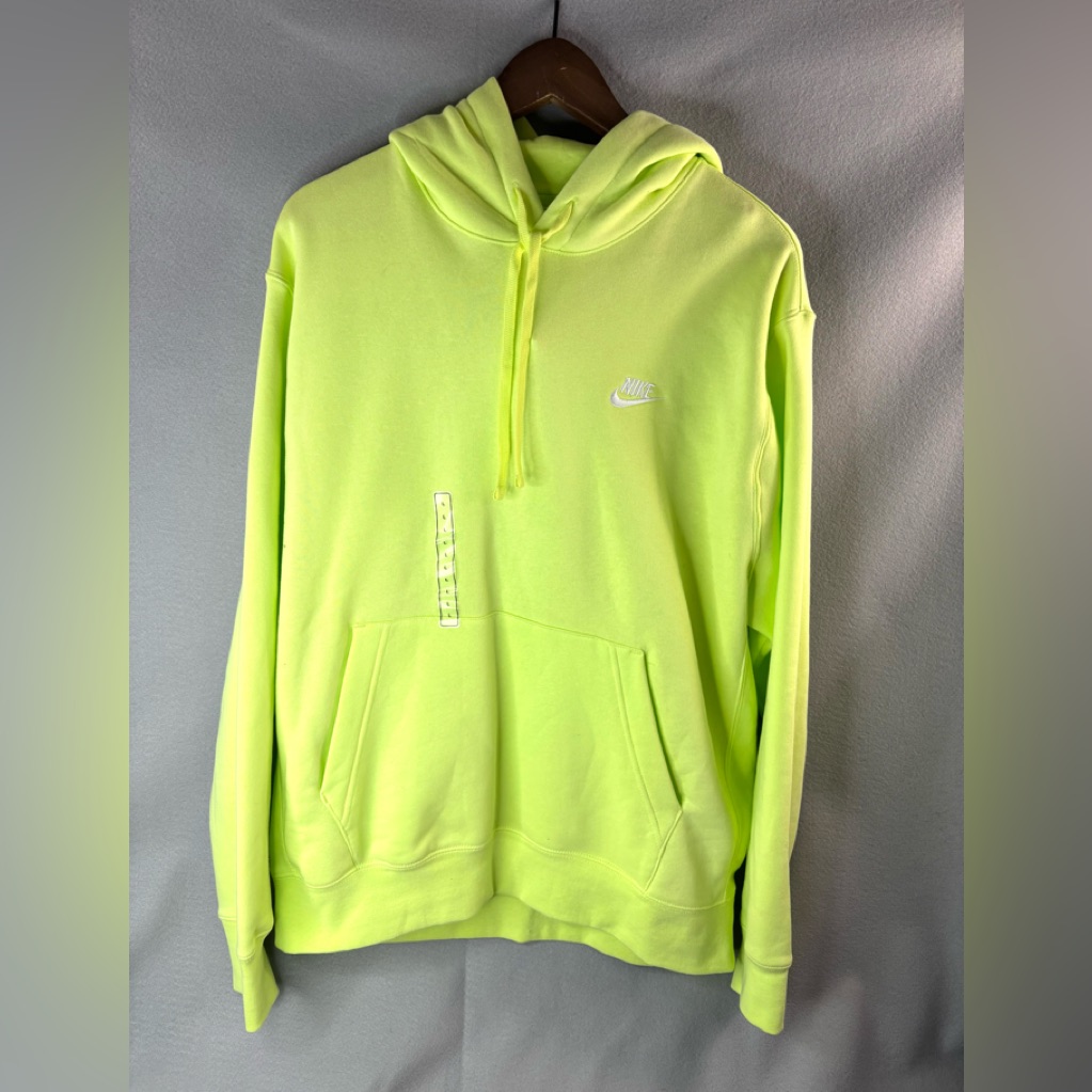 Nike L Men's Neon Lime Highlighter Pullover Hoodie